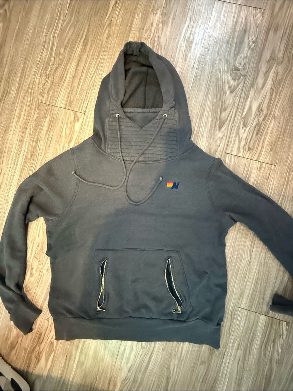 Aviator Nation Men's Ninja Hoodie Pullover Sweater in Charcoal